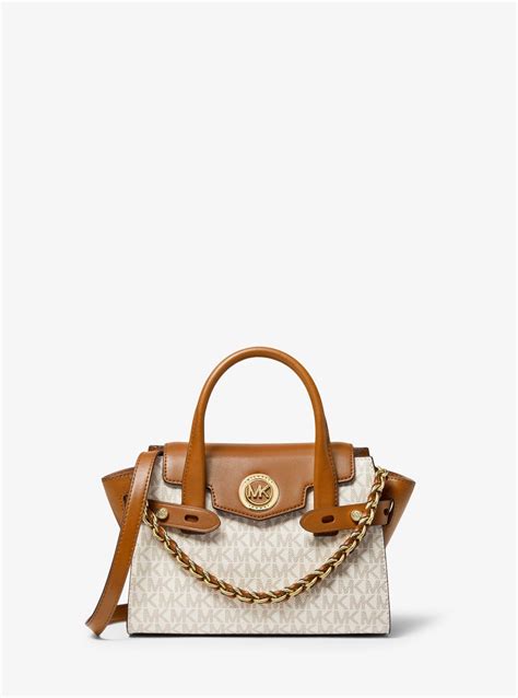 michael kors carmen extra-small logo and leather belted satchel|Michael Kors carmen bag.